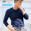 Áo thun tay dài màu xanh đen