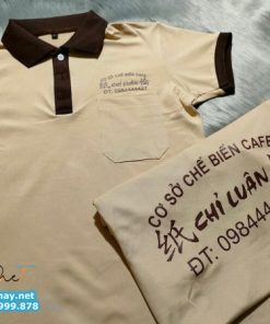 Áo thun đồng phục cổ trụ cafe Chỉ Luân
