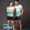 Đồng phục bóng chuyền màu trắng sọc xanh đen