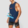 áo ba lỗ nam thể thao màu xanh