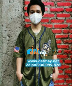 áo bóng chày trẻ em màu xanh lục
