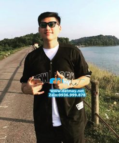 Áo khoác bóng chày davies màu đen đẹp