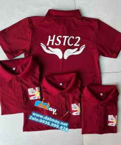 Áo thun cổ trụ HSTC2 màu đỏ đô