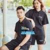 Áo thun polo cặp nam nữ màu đen đẹp