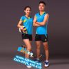 đồng phục bóng chuyền nam nữ màu xanh