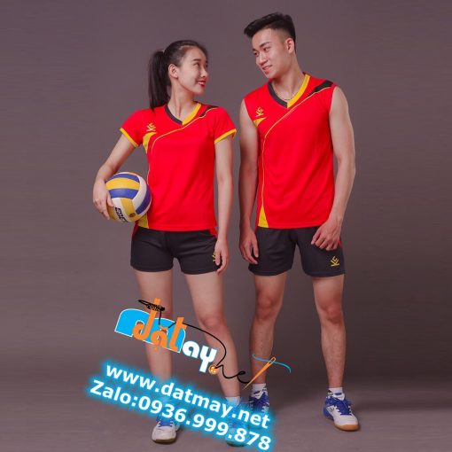 đồng phục thể thao bóng chuyền màu đỏ