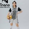 Mẫu quần áo bóng đá nữ màu đen trắng