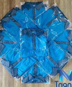 áo gym đồng phục xanh - đen