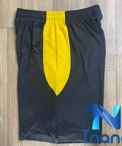 quần bóng đá nam đen phối vàng