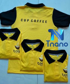 Đồng phục Cup coffee màu vàng phối đen
