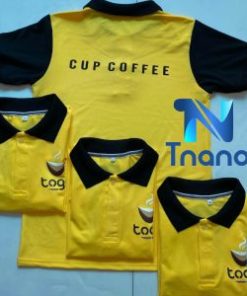 Đồng phục cup coffee màu vàng phối đen
