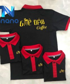 Đồng phục Ghế Đẩu coffee màu đen phối hồng
