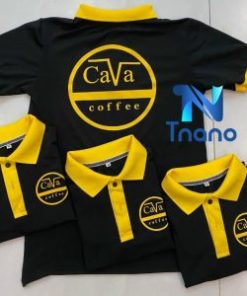 Đồng phục quán Cava coffee màu đen phối vàng