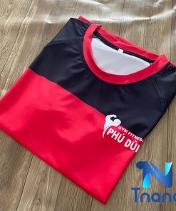 áo pt cổ tròn màu đỏ phối đen