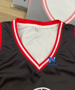 áo bóng rổ cổ đỏ viên trắng