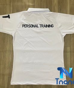 áo pt màu trắng in logo đen - eco gym