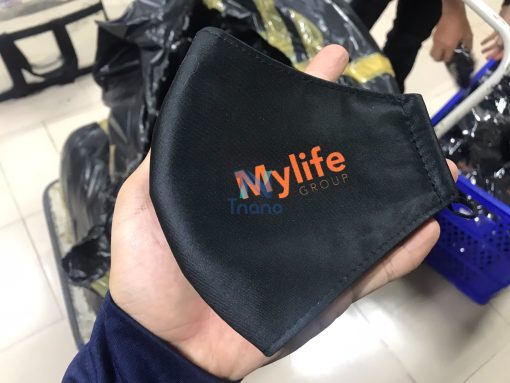 Xưởng may khẩu trang in logo công ty Mylife