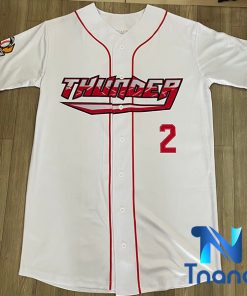 áo bóng chày thunder màu trắng