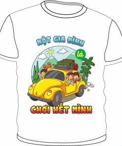 Áo thun đồng phục dành cho gia đình mẫu trắng in hình