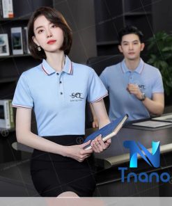 áo đồng phục công ty màu xanh
