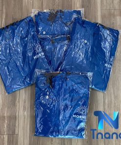 áo gió đồng phục vải dù 2 lớp xanh bích