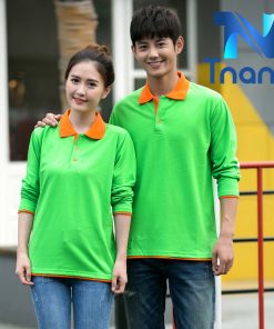 áo thun đồng phục tay dài xanh dạ quang