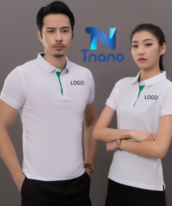 áo thun polo trắng nạp xanh