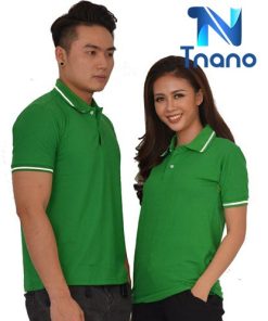 áo thun polo xanh là sọc trắng