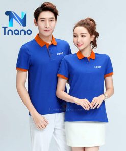 đồng phục áo thun xanh bích phối cam