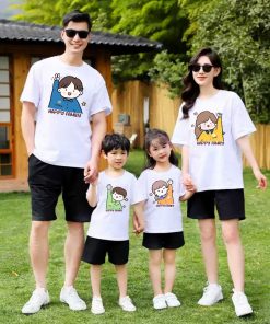 áo thun gia đình màu trắng