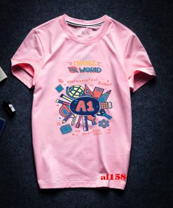áo thun cổ tròn màu hồng