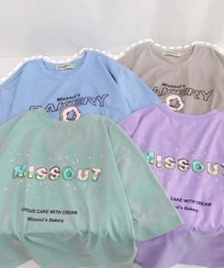 áo thun cotton cổ tròn tay lở