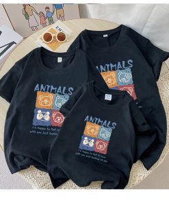 Áo thun cotton cổ tròn mẫu Animal