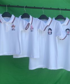 Áo thun đồng phục cổ trụ trẻ em người lớn tại HCM