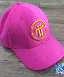 nón kết màu hồng logo thêu 3d