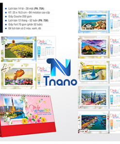IN LỊCH ĐỂ BÀN - Lịch bàn 2024 Mẫu Việt Nam tươi đẹp PN75