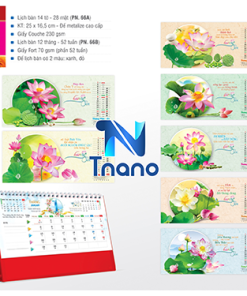 IN LỊCH ĐỂ BÀN - Lịch bàn 2024 Mẫu hương sen PN68