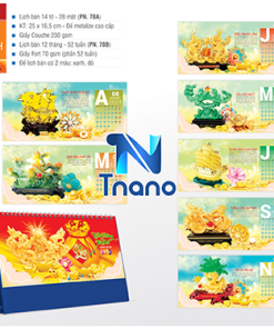 IN LỊCH ĐỂ BÀN - Lịch bàn 2024 Mẫu kim long hưng thịnh PN78