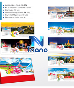 IN LỊCH ĐỂ BÀN - Lịch bàn 2024 Mẫu thế giới muôn màu PN77
