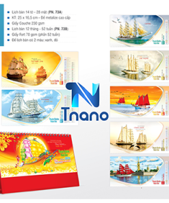 IN LỊCH ĐỂ BÀN - Lịch bàn 2024 Mẫu thuận buồm xuôi gió PN73