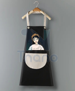 Tạp dề tiệm hoa mẫu 2023 SHOPHOA04 Đen họa tiết kute