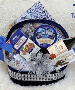 Giỏ quà Tết màu xanh 02