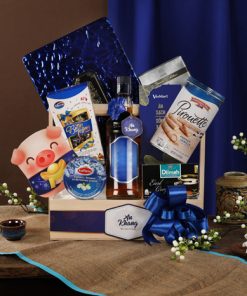 Giỏ quà Tết màu xanh 03