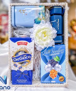 Giỏ quà Tết màu xanh 05