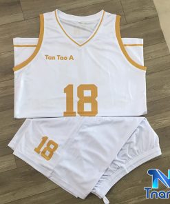 đồng phục bóng rổ tân tạo a in màu vàng đồng