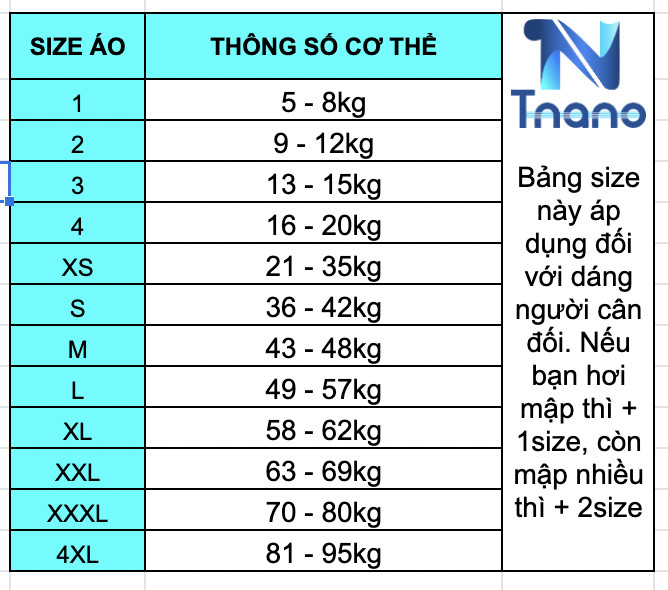 Bảng size áo thun nam nữ bảng size áo thun polo sọc có sẵn