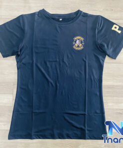 áo pt cổ tròn màu đen in decal