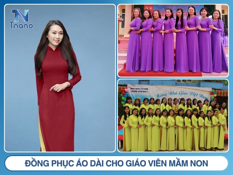 16+ mẫu đồng phục giáo viên mầm non ĐẸP NHẤT 2026 Đồng phục áo dài cho giáo viên mầm non