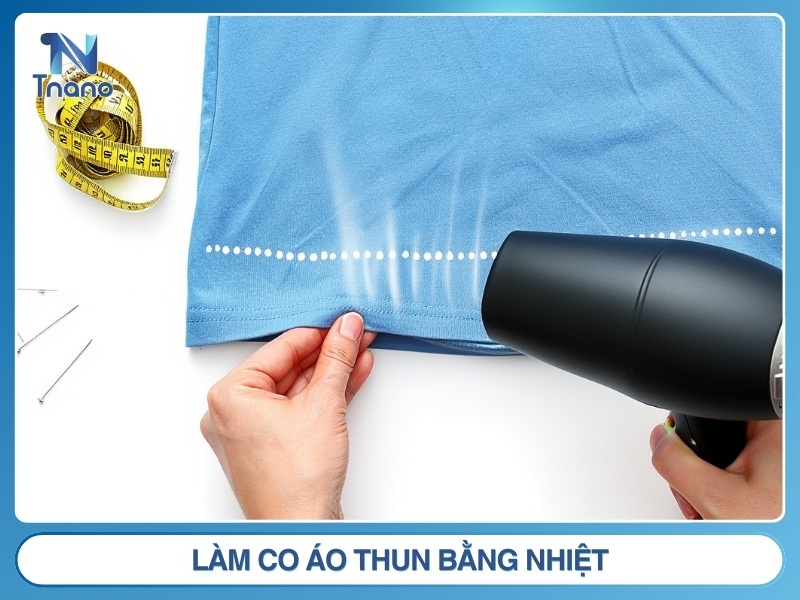 Cách 2: Làm co áo thun bằng nhiệt
