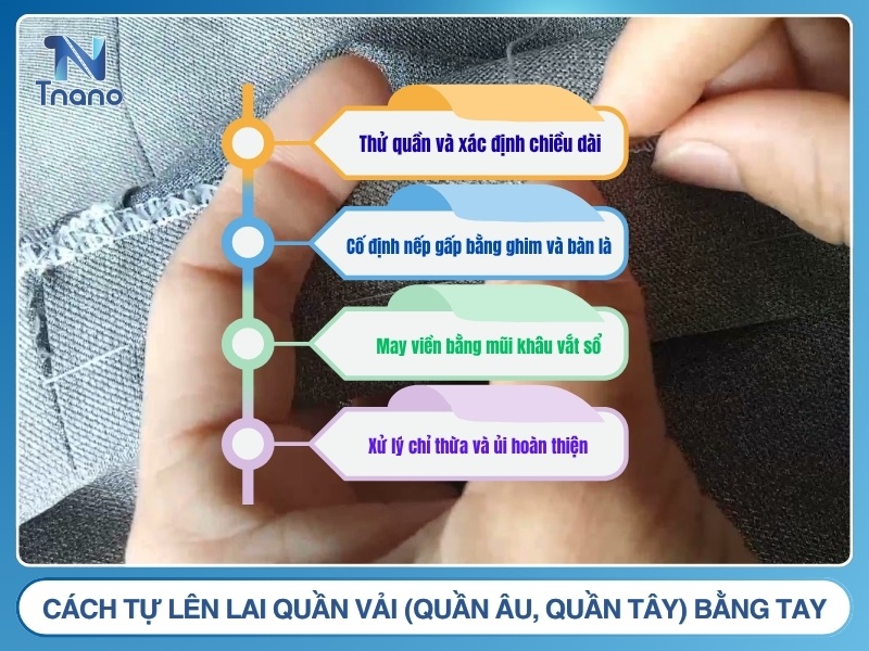 Cách tự lên lai tại nhà bằng tay đơn giản mà bạn NÊN BIẾT Cách tự lên lai quần vải (quần âu, quần tây) bằng tay